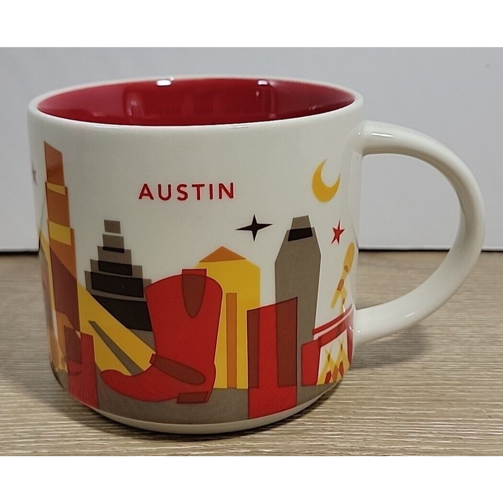 2014 Starbucks You Are Here Collection "Austin" Coffee Mug 14oz, Red‎